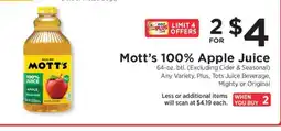 ShopRite Mott's 100% Apple Juice offer