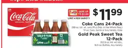 ShopRite Coke Cans 24-Pack / Gold Peak Sweet Tea 12-Pack offer