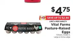 ShopRite Vital Farms Pasture Raised Eggs offer