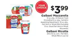 ShopRite Galbani Mozzarella or Ricotta offer
