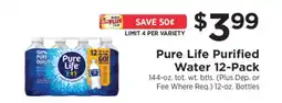 ShopRite Pure Life Purified Water 12-Pack offer