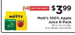 ShopRite Mott's 100% Apple Juice 6-Pack offer