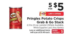 ShopRite Pringles Potato Crisps Grab & Go Stack offer