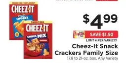 ShopRite Cheez-It Snack Crackers Family Size offer