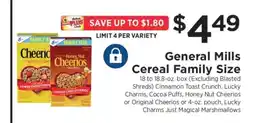 ShopRite General Mills Cereal Family Size offer