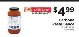 ShopRite Carbone Pasta Sauce offer