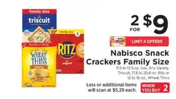 ShopRite Nabisco Snack Crackers Family Size offer