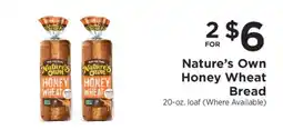 ShopRite Nature's Own Honey Wheat Bread offer