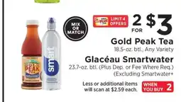 ShopRite Gold Peak Tea / Glacéau Smartwater offer