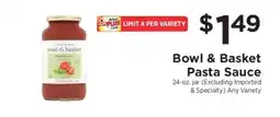 ShopRite Bowl & Basket Pasta Sauce offer