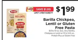 ShopRite Barilla Chickpea, Lentil or Gluten Free Pasta offer