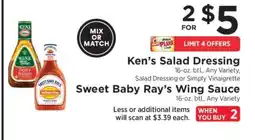 ShopRite Ken’s Salad Dressing & Sweet Baby Ray’s Wing Sauce offer