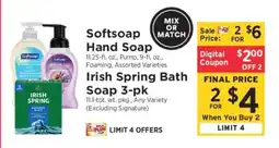 ShopRite Softsoap Hand Soap / Irish Spring Bath Soap 3-pk offer