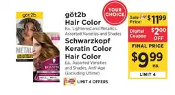 ShopRite göt2b Hair Color / Schwarzkopf Keratin Color Hair Color offer