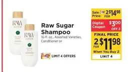 ShopRite Raw Sugar Shampoo offer