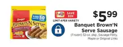 ShopRite Banquet Brown'N Serve Sausage offer