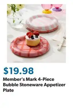Sam's Club Member's Mark 4-Piece Bubble Stoneware Appetizer Plate offer
