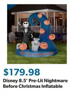 Sam's Club Disney 8.5' Pre-Lit Nightmare Before Christmas Inflatable offer
