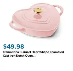 Sam's Club Tramontina 3-Quart Heart Shape Enameled Cast Iron Dutch Oven (Shallow, Oven Safe) offer