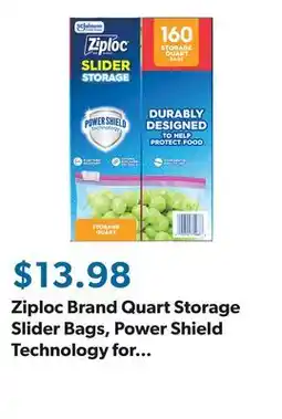 Sam's Club Ziploc Brand Quart Storage Slider Bags, Power Shield Technology for More Durability, 160 ct offer