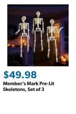 Sam's Club Member's Mark Pre-Lit Skeletons, Set of 3 offer