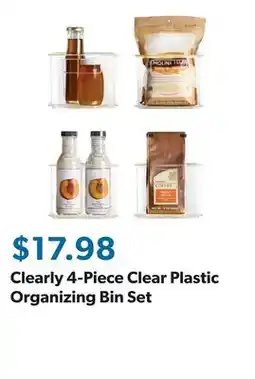 Sam's Club Clearly 4-Piece Clear Plastic Organizing Bin Set offer