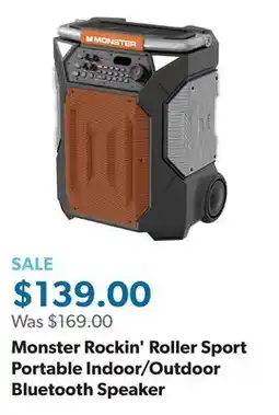 Sam's Club Monster Rockin' Roller Sport Portable Indoor/Outdoor Bluetooth Speaker offer