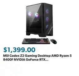 Sam's Club MSI Codex Z2 Gaming Desktop AMD Ryzen 5 8400F NVIDIA GeForce RTX 5060 - 16GB DDR5 1TB SSD offer