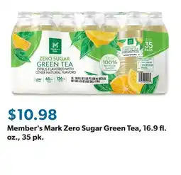 Sam's Club Member's Mark Zero Sugar Green Tea, 16.9 fl. oz., 35 pk offer
