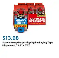 Sam's Club Scotch Heavy Duty Shipping Packaging Tape Dispensers, 1.88 x 27.7 yd offer