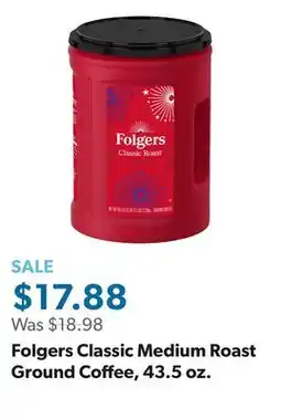 Sam's Club Folgers Classic Medium Roast Ground Coffee, 43.5 oz offer