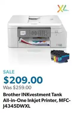 Sam's Club Brother INKvestment Tank All-in-One Inkjet Printer, MFC-J4345DWXL offer