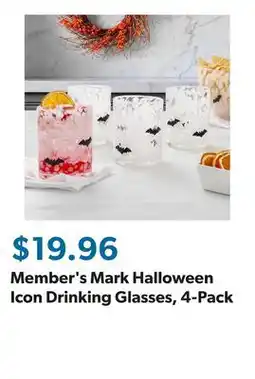 Sam's Club Member's Mark Halloween Icon Drinking Glasses, 4-Pack offer