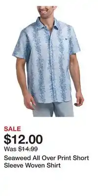 TJ Maxx Seaweed All Over Print Short Sleeve Woven Shirt offer
