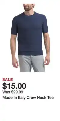 TJ Maxx Made In Italy Crew Neck Tee offer