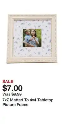TJ Maxx 7x7 Matted To 4x4 Tabletop Picture Frame offer