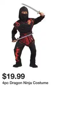 TJ Maxx 4pc Dragon Ninja Costume offer