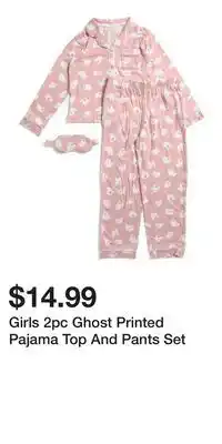 TJ Maxx Girls 2pc Ghost Printed Pajama Top And Pants Set offer