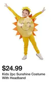 TJ Maxx Kids 2pc Sunshine Costume With Headband offer