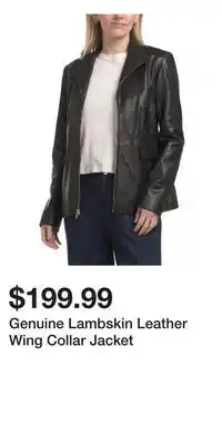TJ Maxx Genuine Lambskin Leather Wing Collar Jacket offer