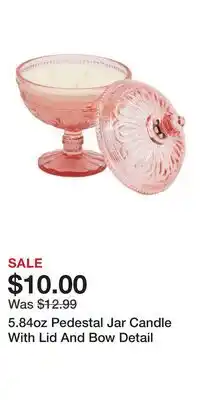 TJ Maxx 5.84oz Pedestal Jar Candle With Lid And Bow Detail offer
