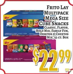 Trade Fair Supermarket FRITO LAY MULTIPACK MEGA SIZE CUBE SNACKS offer