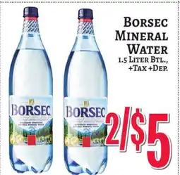Trade Fair Supermarket BORSEC MINERAL WATER offer