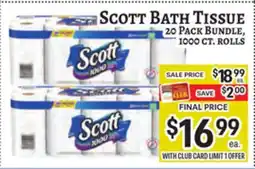 Trade Fair Supermarket SCOTT BATH TISSUE offer