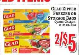 Trade Fair Supermarket GLAD ZIPPER FREEZER OR STORAGE BAGS offer