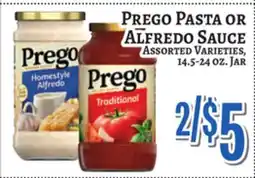 Trade Fair Supermarket Prego PASTA OR ALFREDO SAUCE offer