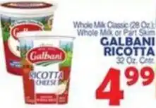 Bravo Supermarkets Galbani ricotta offer