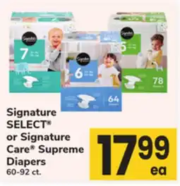ACME Signature SELECT or Signature Care Supreme Diapers offer