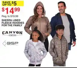 Dunham's Sports CANYON CREEK SHERPA LINED FLEECE HOODIES FOR THE FAMILY offer