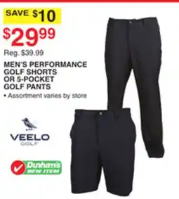 Dunham's Sports MEN'S PERFORMANCE GOLF SHORTS OR 5-POCKET GOLF PANTS offer